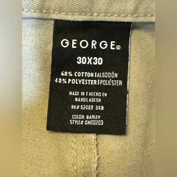 George Men’s Khaki Relaxed Fit Pants Size 30 - Picture 4 of 9
